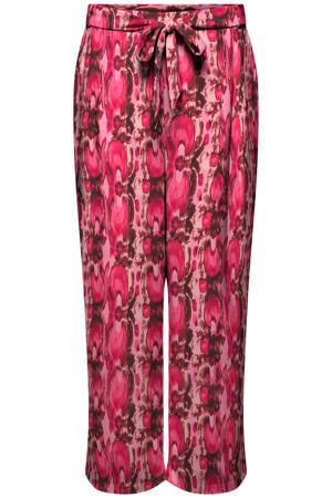 straight high waist casual broek roze