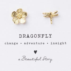 broche Hibiscus Dragonfly - goudkleurig (set van 2)