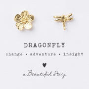 thumbnail: A Beautiful Story broche Hibiscus Dragonfly - goudkleurig (set van 2)