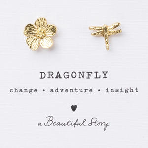 broche Hibiscus Dragonfly - goudkleurig (set van 2)