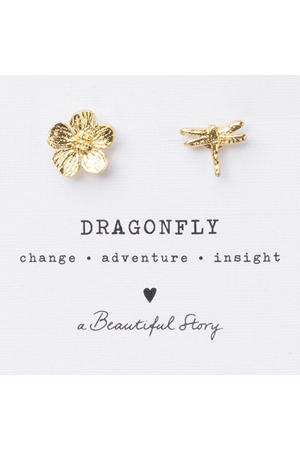 broche Hibiscus Dragonfly - goudkleurig (set van 2)