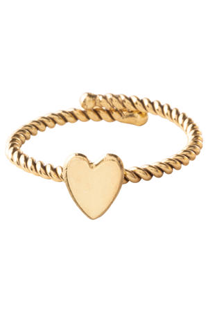 gold plated ring Honorable Heart goudkleurig