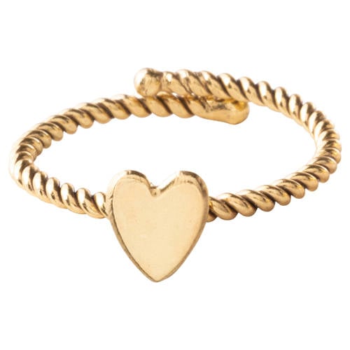 A Beautiful Story gold plated ring Honorable Heart goudkleurig afbeelding