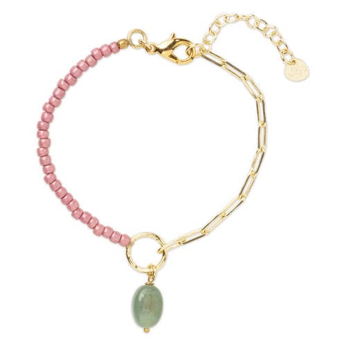 A Beautiful Story gold plated armband Rise Aventurijn afbeelding