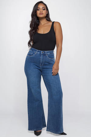 BELL City Blue high waist wide leg jeans medium blue denim