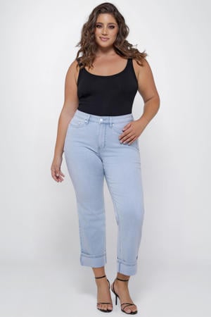 RIO Beach Blue high waist slim fit jeans light blue denim