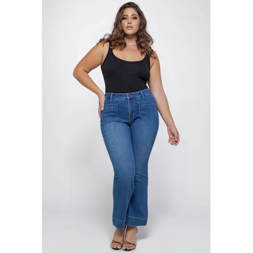 Fox Factor BOBI Monroe Blue high waist bootcut jeans medium blue denim