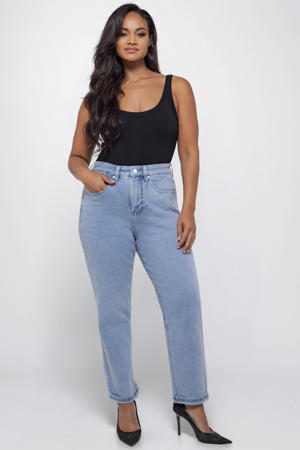 GIGI L.A. Blue high waist straight leg jeans light blue denim