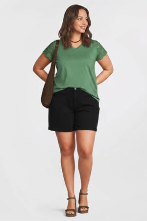 regular waist black denim