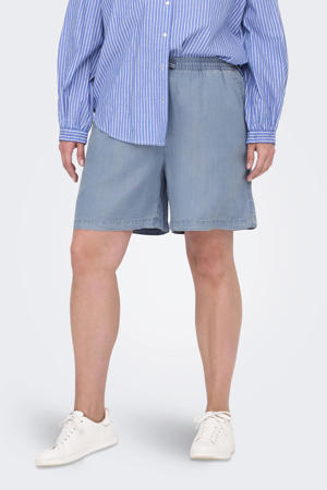 high waist casual short lichtblauw