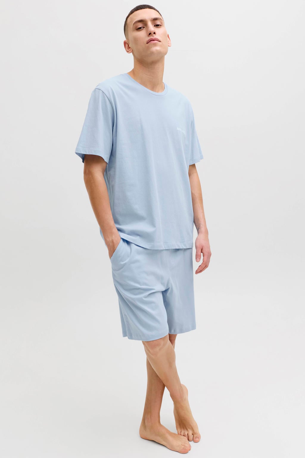 JACK & JONES shortama JACEVEREST lichtblauw