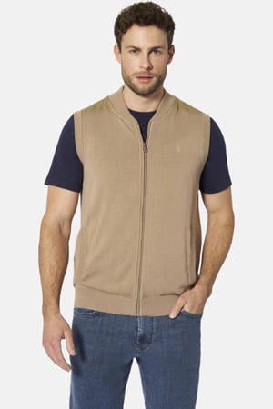 katoenen gebreid vest Plus Size - beige