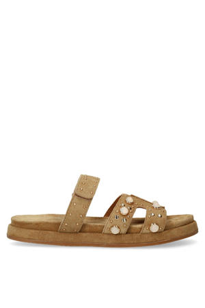suède slippers beige