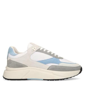 suède sneakers wit/grijs