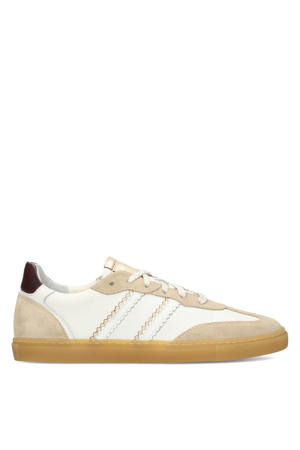 Luna leren sneakers beige/wit