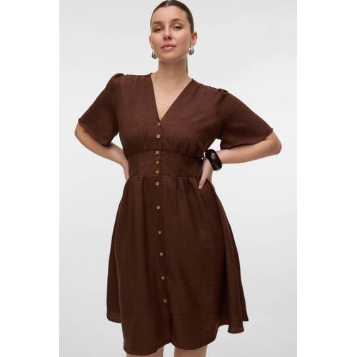 VERO MODA CURVE midi jurk bruin afbeelding