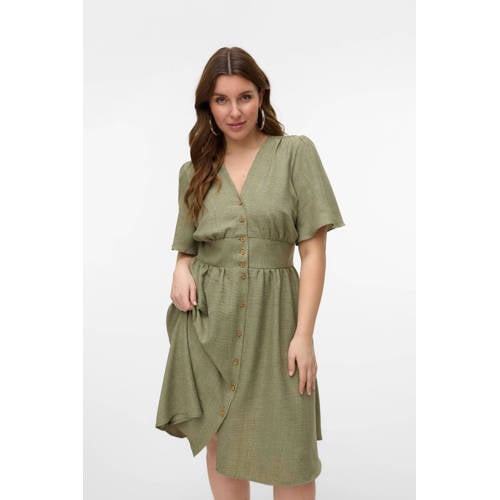VERO MODA CURVE midi jurk groen afbeelding