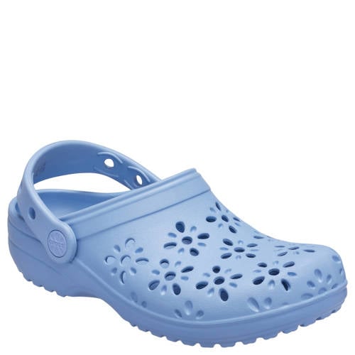 Crocs Peuter/Kleuter classic floral cut out clogs blauw – Lichtblauw