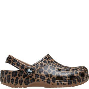 Classic graphic clogs met panterprint cognac/zwart
