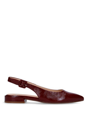lakleren slingback loafers bordeaux