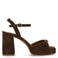 Manfield suède sandalettes donkerbruin