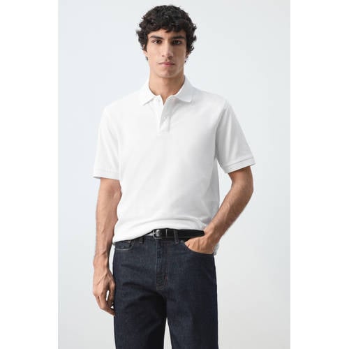 Mango Man regular polo wit afbeelding