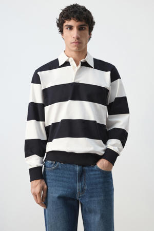 gestreepte sweater wit/donkerblauw