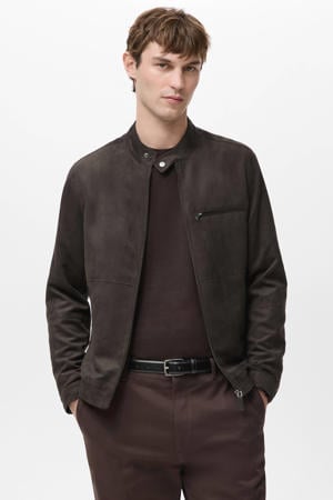 suede bikerjack bruin