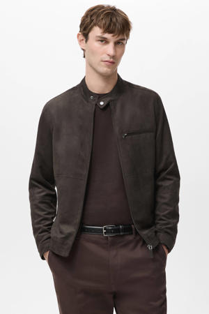 suede bikerjack bruin