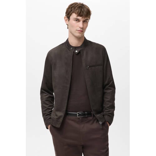 Mango Man suede bikerjack bruin afbeelding