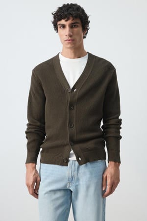 vest gebreid donkerbruin