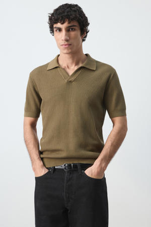 regular polo gebreid beige - kaki