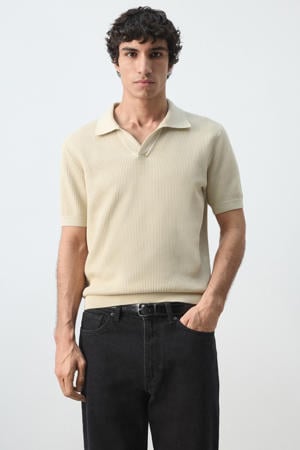 regular polo gebreid beige