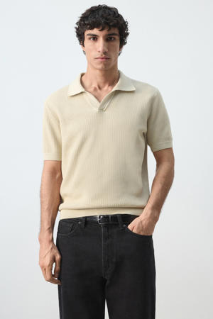 regular polo gebreid beige