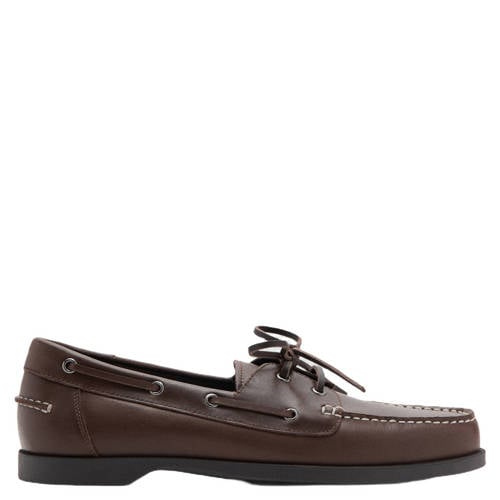 Mango Man leren bootschoenen bruin afbeelding