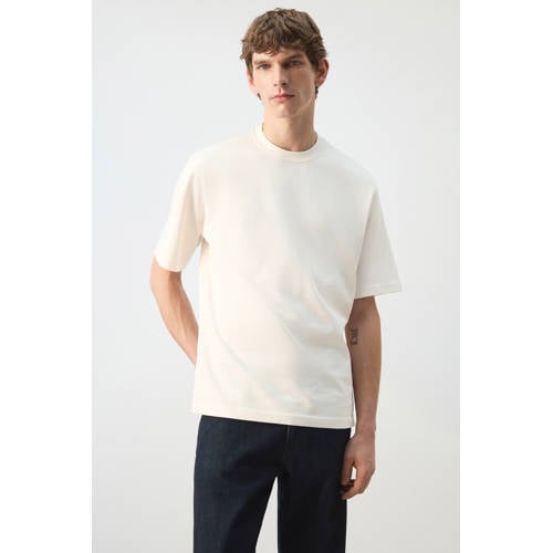 Mango Man relaxed T-shirt ecru afbeelding