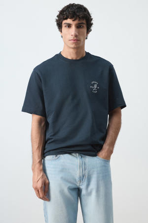 relaxed T-shirt donkerblauw