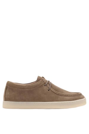 suède veterschoenen lichtbruin
