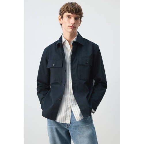 Mango Man overshirt donkerblauw afbeelding
