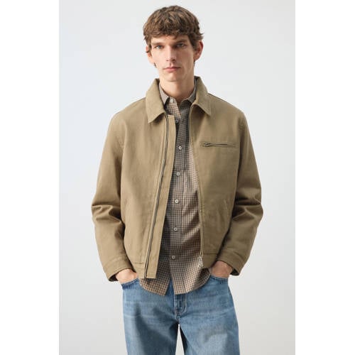Mango Man spijkerjas beige afbeelding
