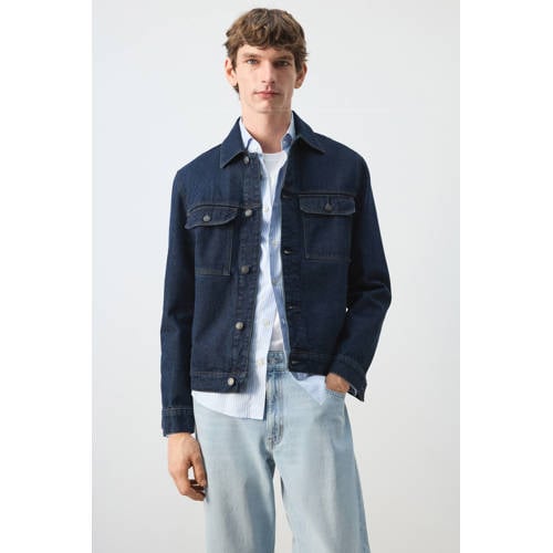 Mango Man denim spijkerjas donkerblauw afbeelding
