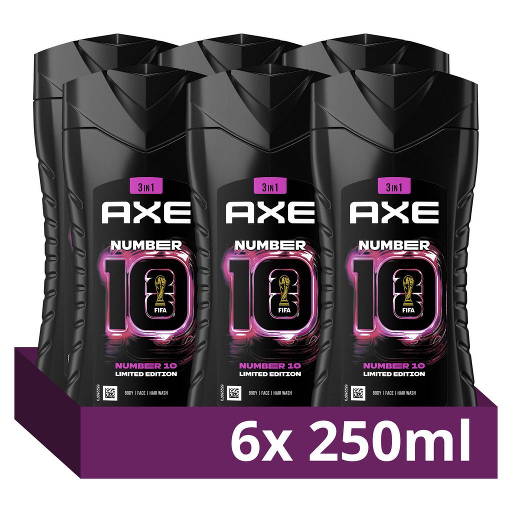Axe Number 10 FIFA Limited Edition 3-in-1 douchegel - 6 x 250 ml