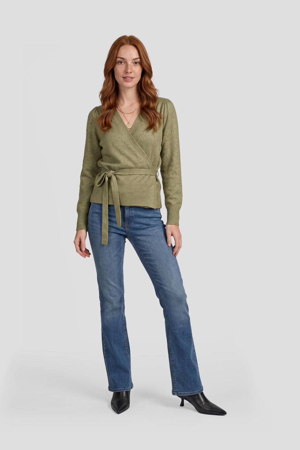Anytime high waist flered jeans dark blue