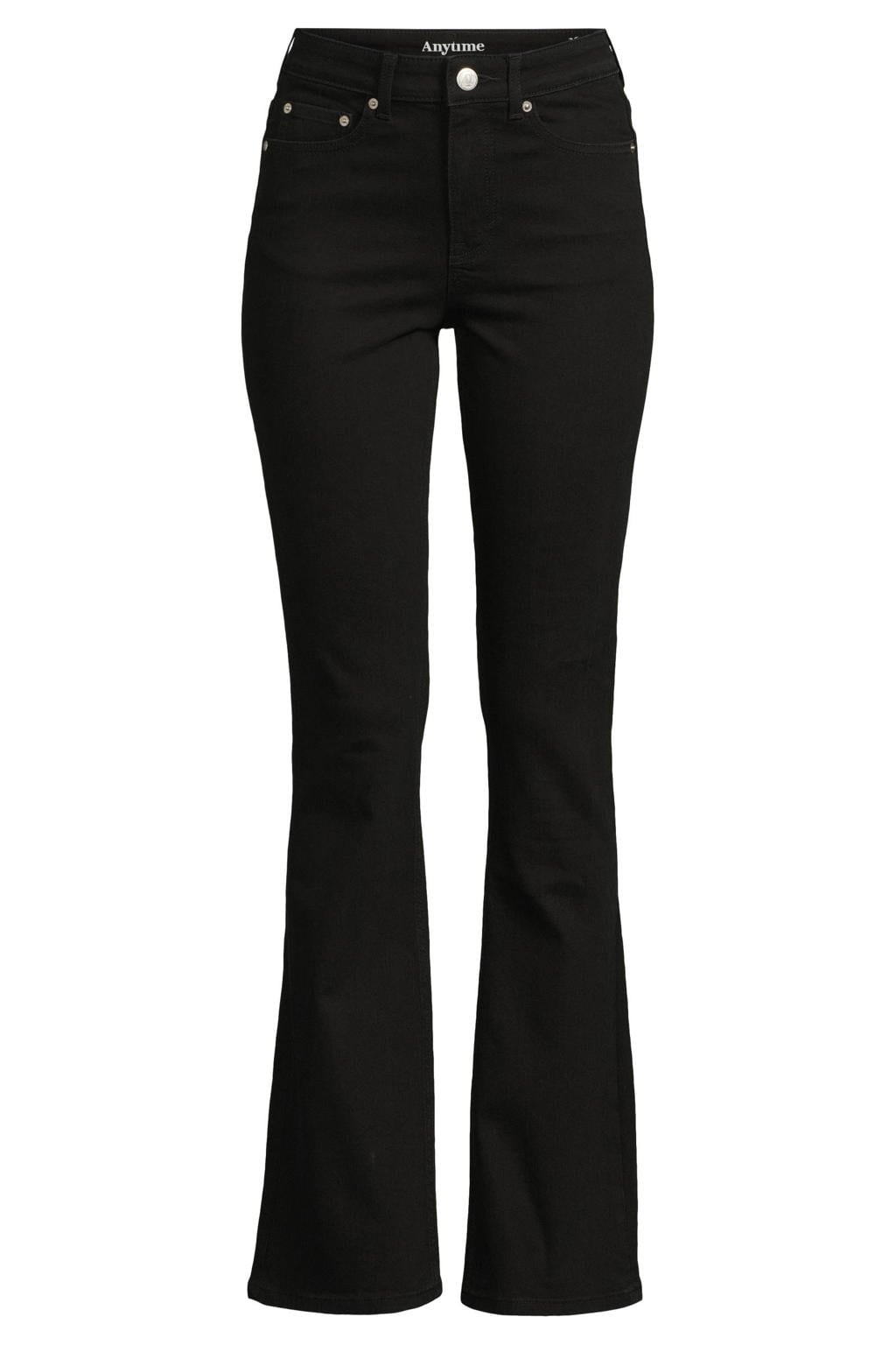 Anytime high waist flared jeans black