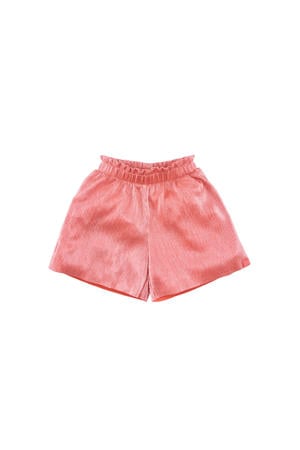 casual short Rumi plisse koraal