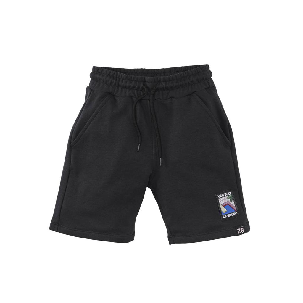 Zwarte jongens Z8 kids sweatshort Amadou van stretchkatoen met regular fit, regular waist en effen