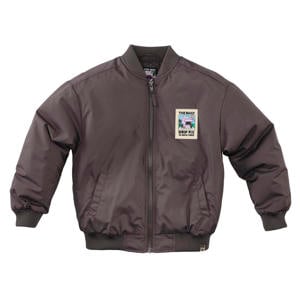 bomberjack Samba met backprint donkerbruin