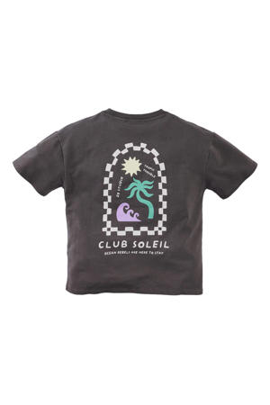 T-shirt Jaro met backprint antraciet