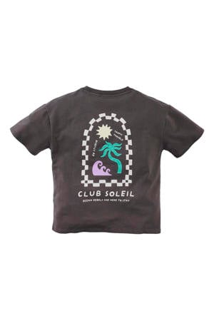 T-shirt Jaro met backprint antraciet