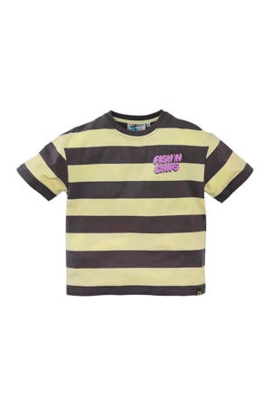 T-shirt Oziah antraciet/lichtgeel